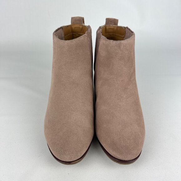 Jack Rogers Womens Liddy Waterproof Suede Block Heel Booties Stone Beige size 8 - Picture 2 of 15